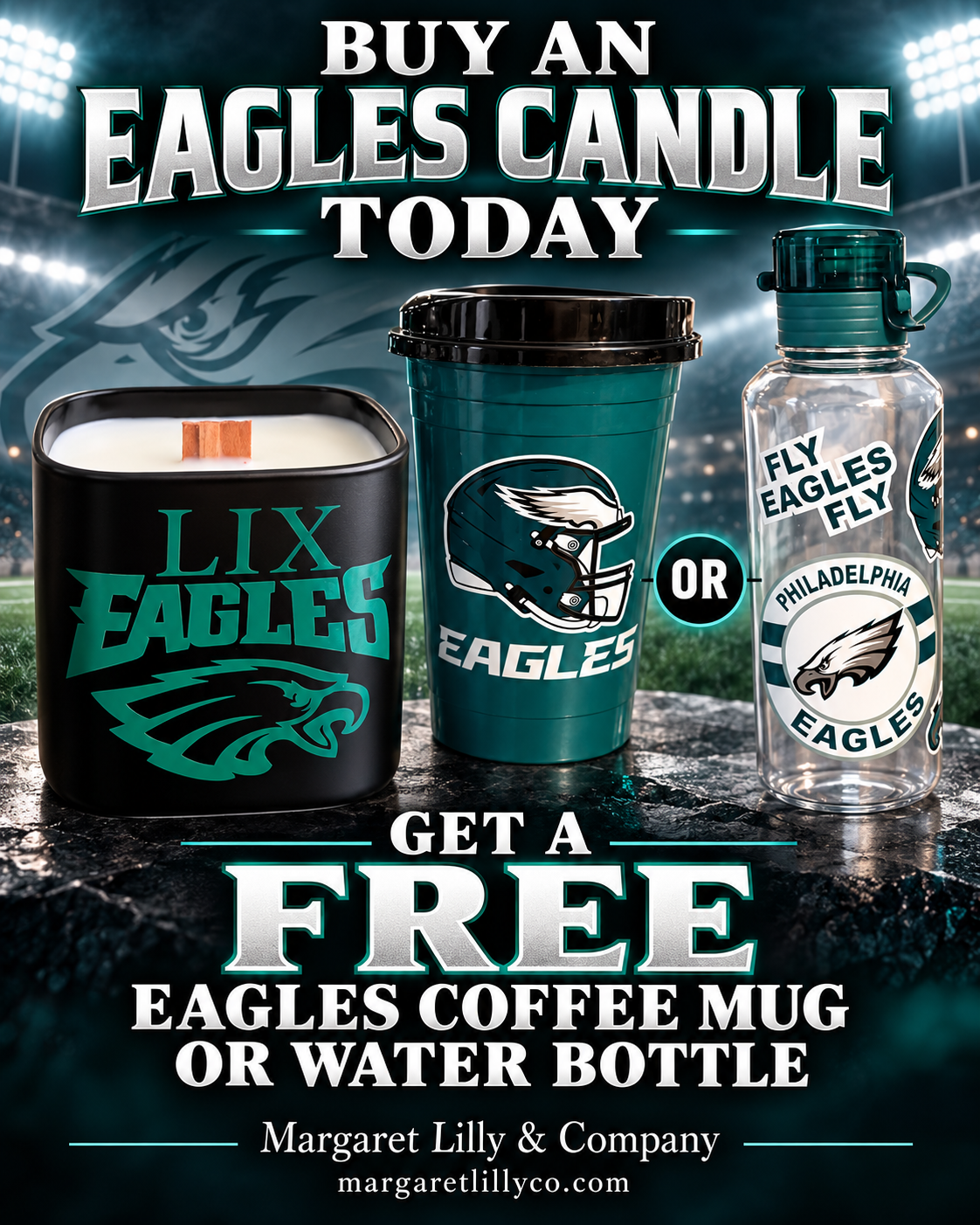 Title: Philadelphia Game Day Candles – 10 oz Eagles & Sixers Inspired