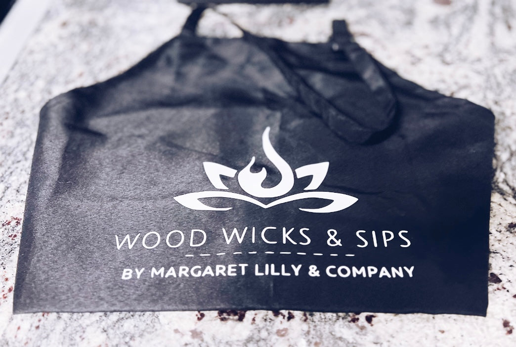 Wood Wicks & Sips Aprons - Margaret Lilly & Company 